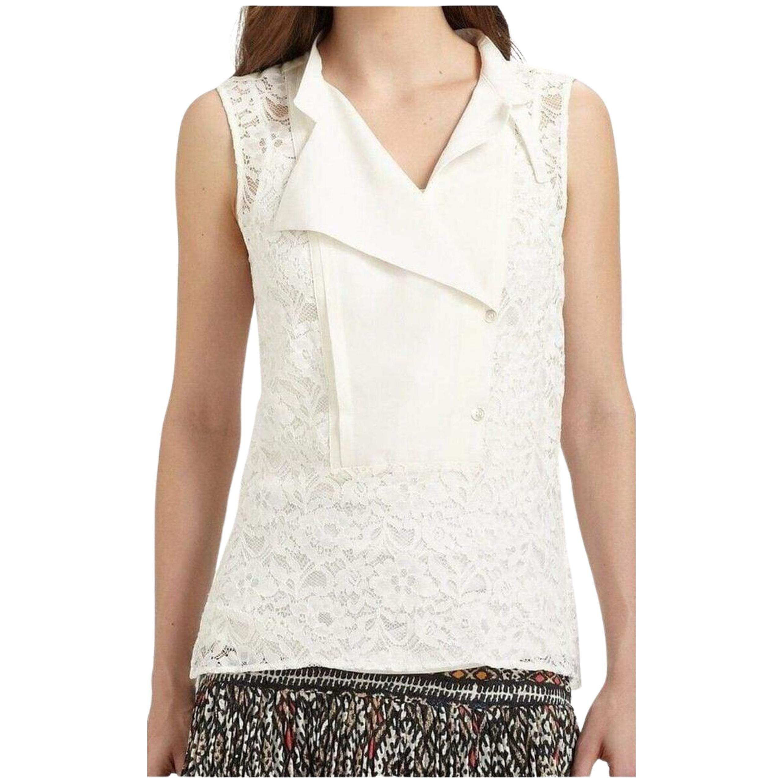 Bcbgmaxazria - Layne Sleeveless Lace Top - M